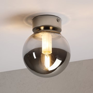Stropní svítidlo ELIAS 1xE14/5W/230V pr. 13 cm matný chrom/kouřová šedá