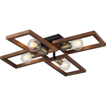 Stropní svítidlo ERA 4xE27/40W/230V hnědá