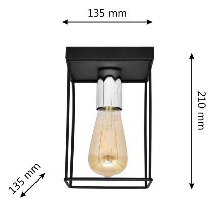 Stropní svítidlo FINN 1xE27/15W/230V černá/lesklý chrom