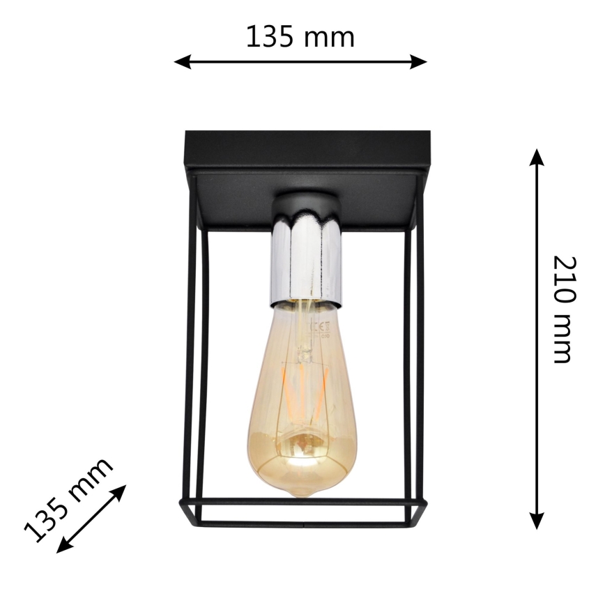 Stropní svítidlo FINN 1xE27/15W/230V černá/lesklý chrom