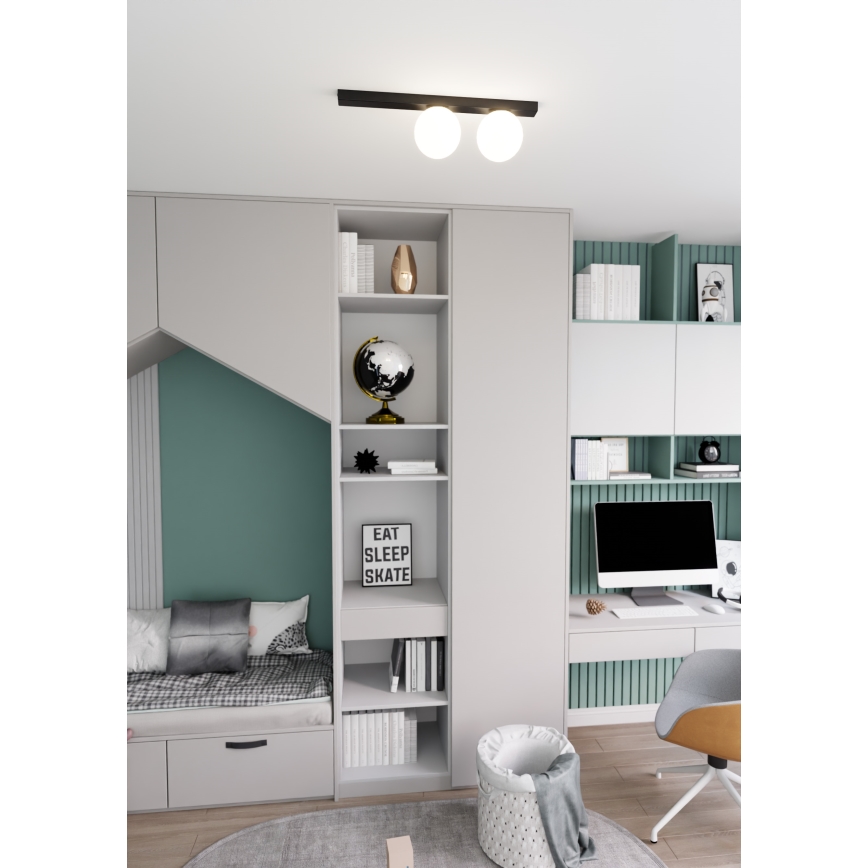 Stropní svítidlo FIT 2xE14/10W/230V černá/bílá