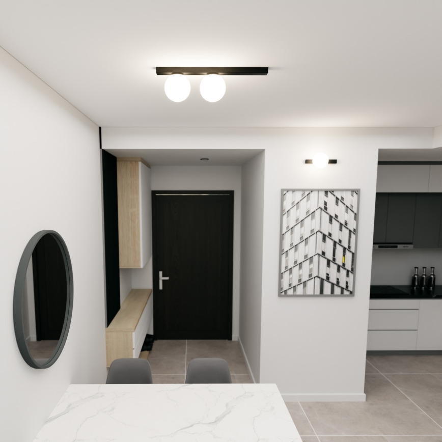 Stropní svítidlo FIT 2xE14/10W/230V černá/bílá