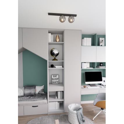 Stropní svítidlo FIT 2xE14/10W/230V černá/šedá