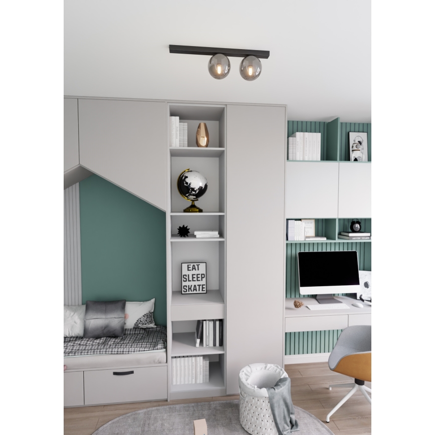 Stropní svítidlo FIT 2xE14/10W/230V černá/šedá