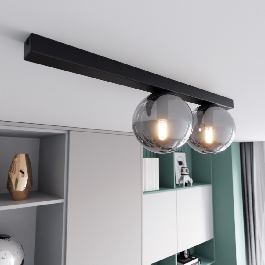 Stropní svítidlo FIT 2xE14/10W/230V černá/šedá