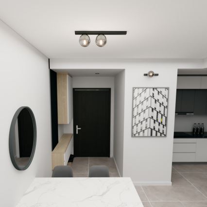 Stropní svítidlo FIT 2xE14/10W/230V černá/šedá