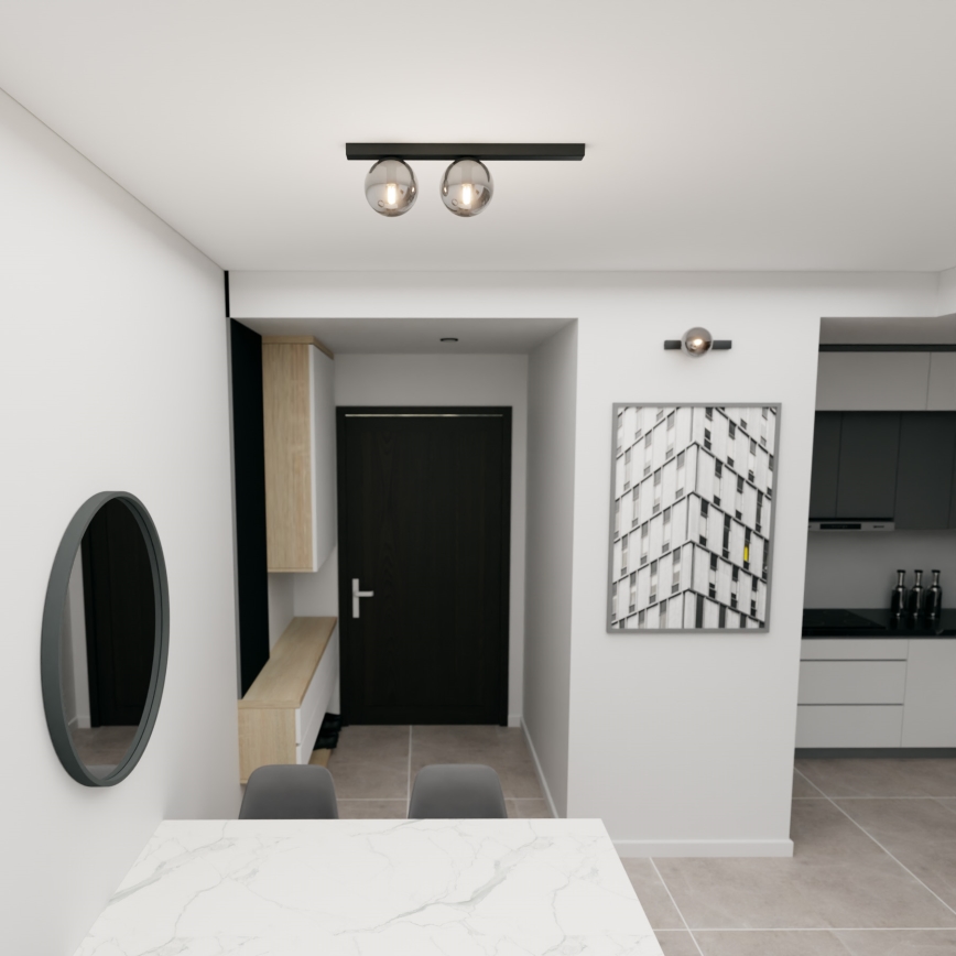 Stropní svítidlo FIT 2xE14/10W/230V černá/šedá