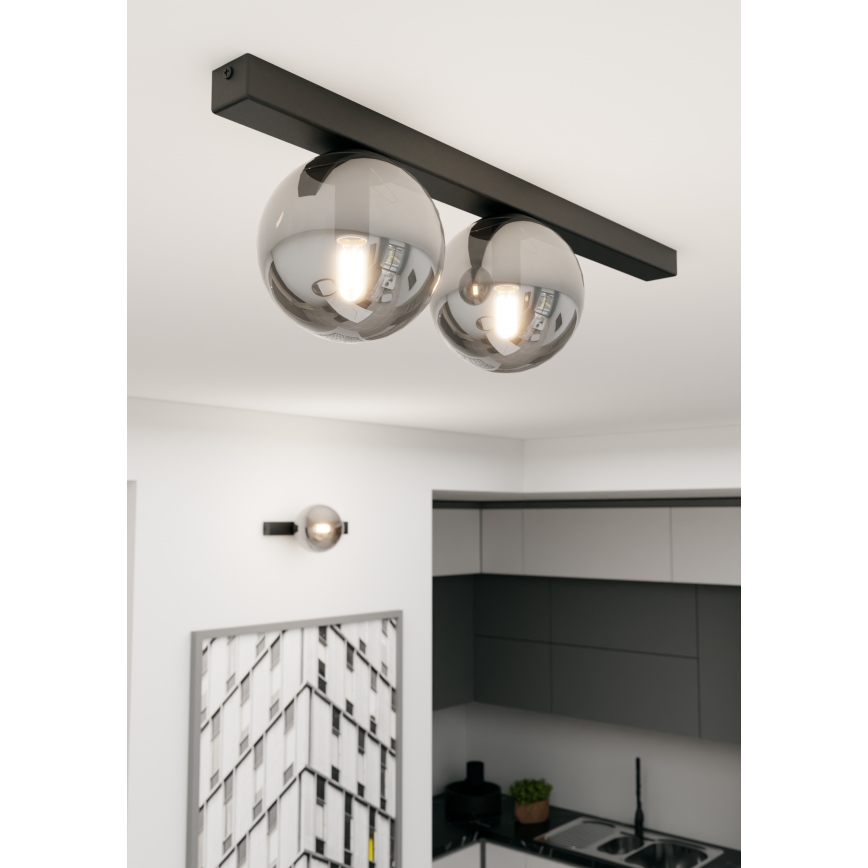 Stropní svítidlo FIT 2xE14/10W/230V černá/šedá