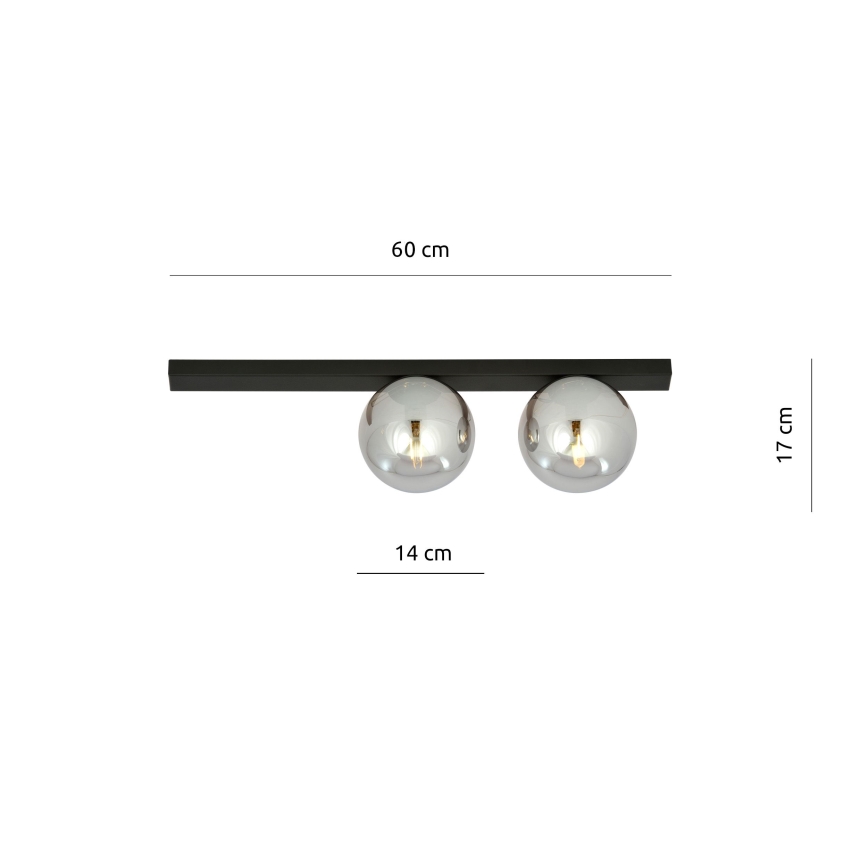 Stropní svítidlo FIT 2xE14/10W/230V černá/šedá