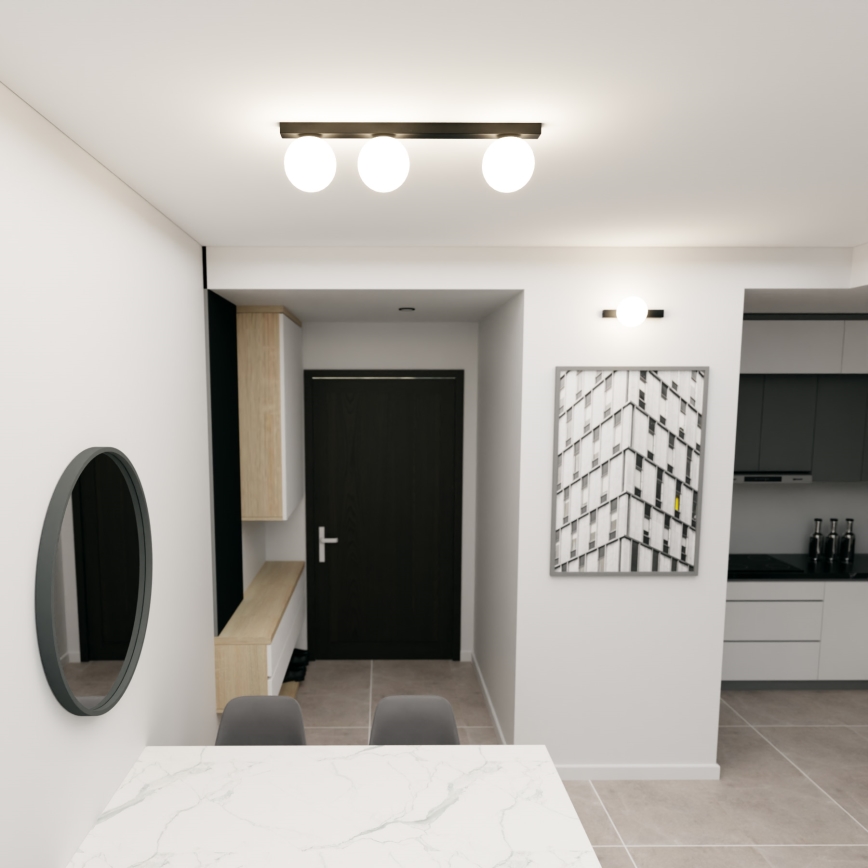 Stropní svítidlo FIT 3xE14/10W/230V černá/bílá