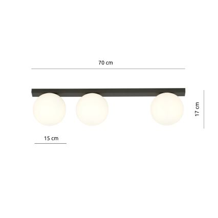 Stropní svítidlo FIT 3xE14/10W/230V černá/bílá
