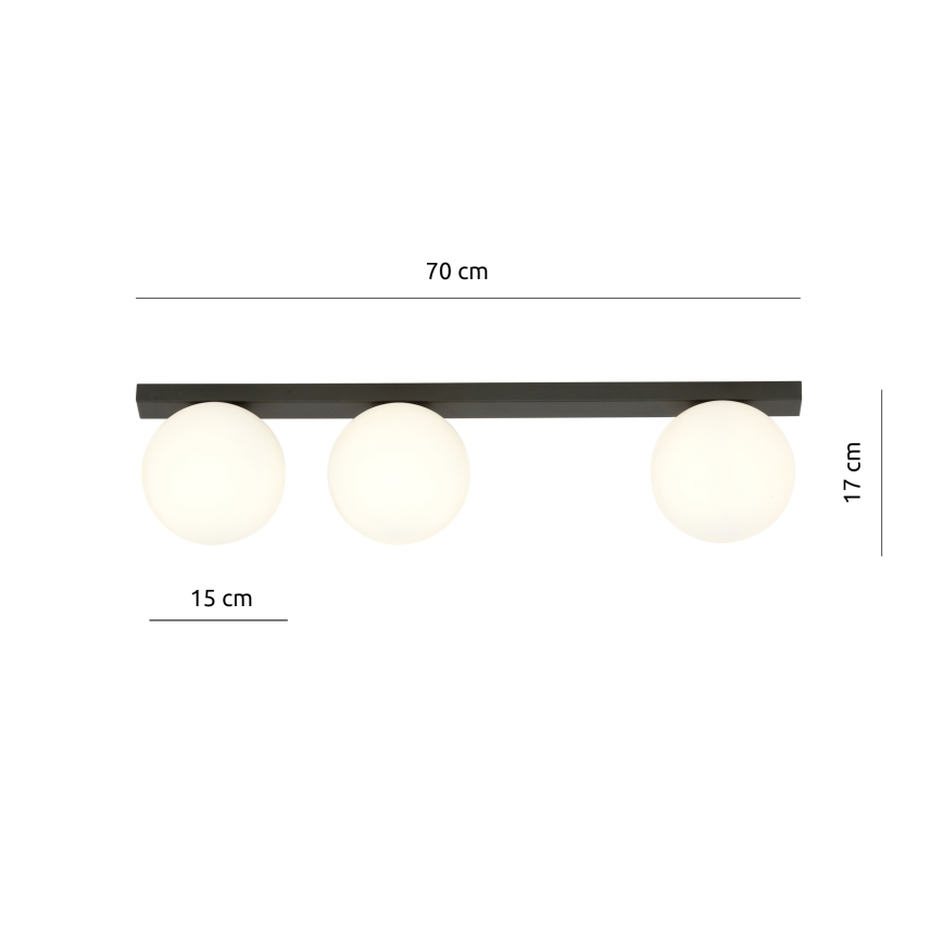 Stropní svítidlo FIT 3xE14/10W/230V černá/bílá