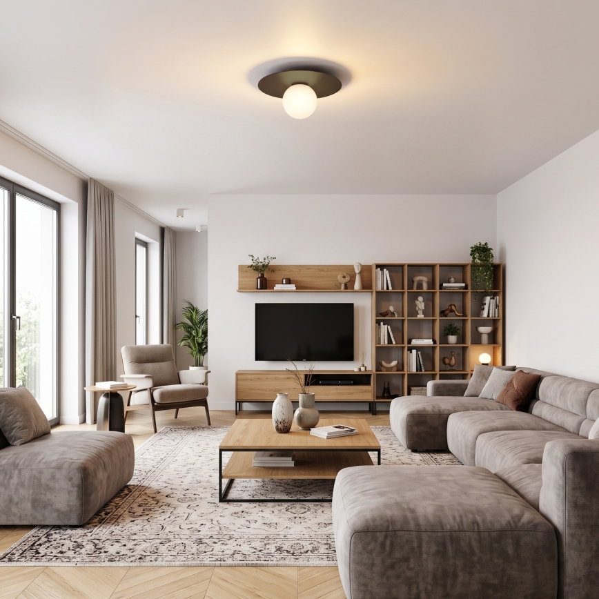 Stropní svítidlo FLAT 1xE27/15W/230V 55x60 cm hnědá