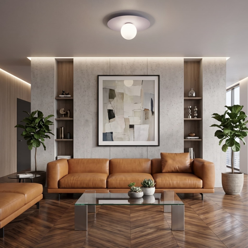 Stropní svítidlo FLAT 1xE27/15W/230V pr. 35 cm krémová