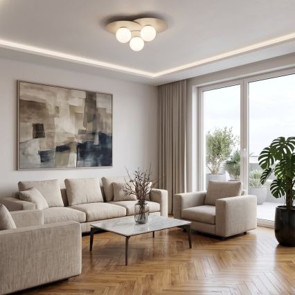 Stropní svítidlo FLAT 3xE27/15W/230V 55x60 cm béžová