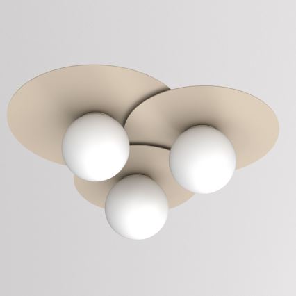 Stropní svítidlo FLAT 3xE27/15W/230V 55x60 cm béžová