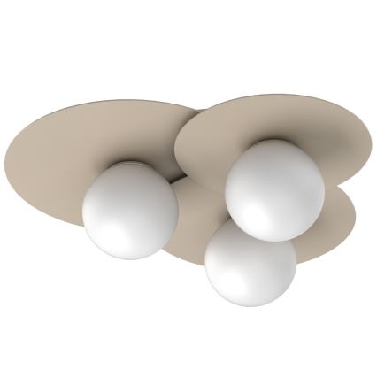 Stropní svítidlo FLAT 3xE27/15W/230V 55x60 cm béžová