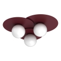 Stropní svítidlo FLAT 3xE27/15W/230V 55x60 cm burgundy
