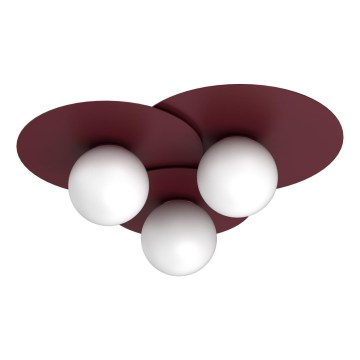 Stropní svítidlo FLAT 3xE27/15W/230V 55x60 cm burgundy