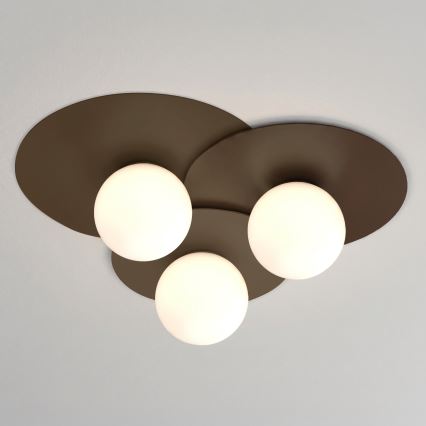 Stropní svítidlo FLAT 3xE27/15W/230V 55x60 cm hnědá