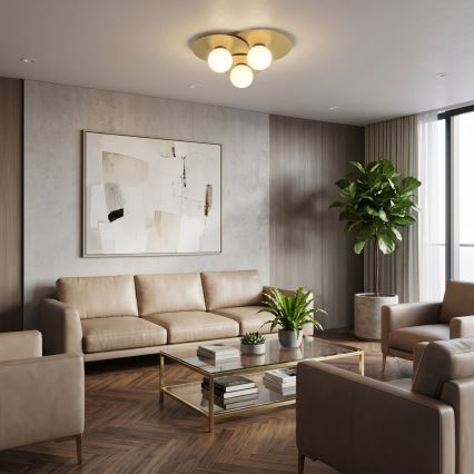 Stropní svítidlo FLAT 3xE27/15W/230V 55x60 cm zlatá