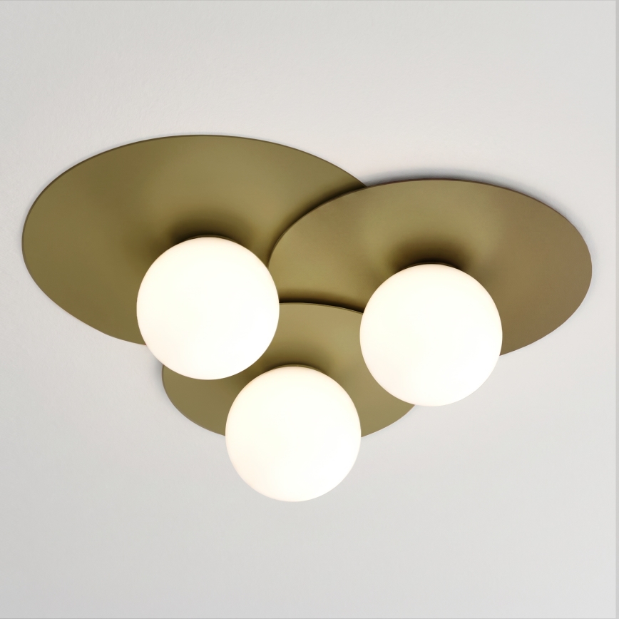 Stropní svítidlo FLAT 3xE27/15W/230V 55x60 cm zlatá