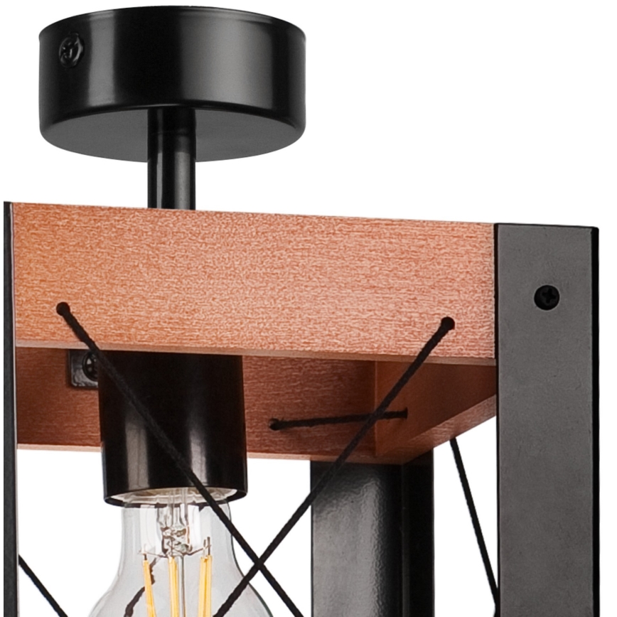 Stropní svítidlo FRIDA 1xE27/60W/230V černá/hnědá buk