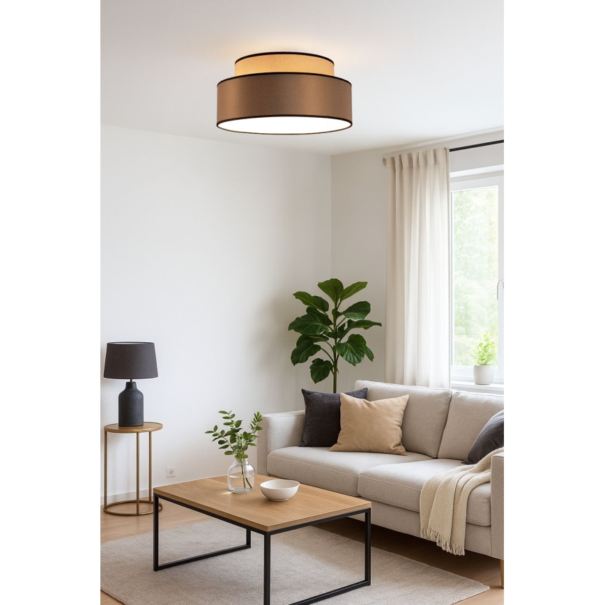 Stropní svítidlo GRACE 1xE27/60W/230V béžová/hnědá