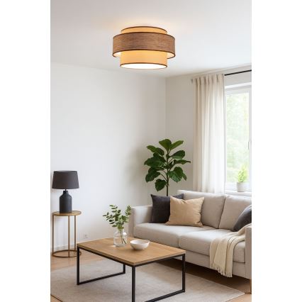 Stropní svítidlo GRACE 1xE27/60W/230V béžová/hnědá