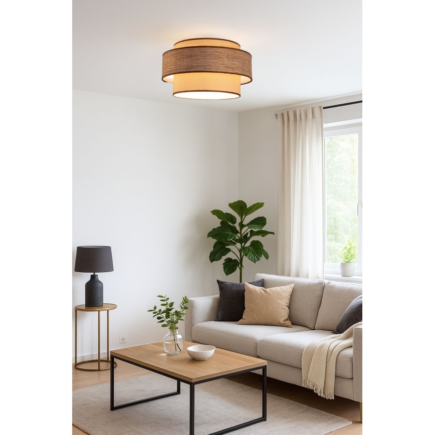 Stropní svítidlo GRACE 1xE27/60W/230V béžová/hnědá