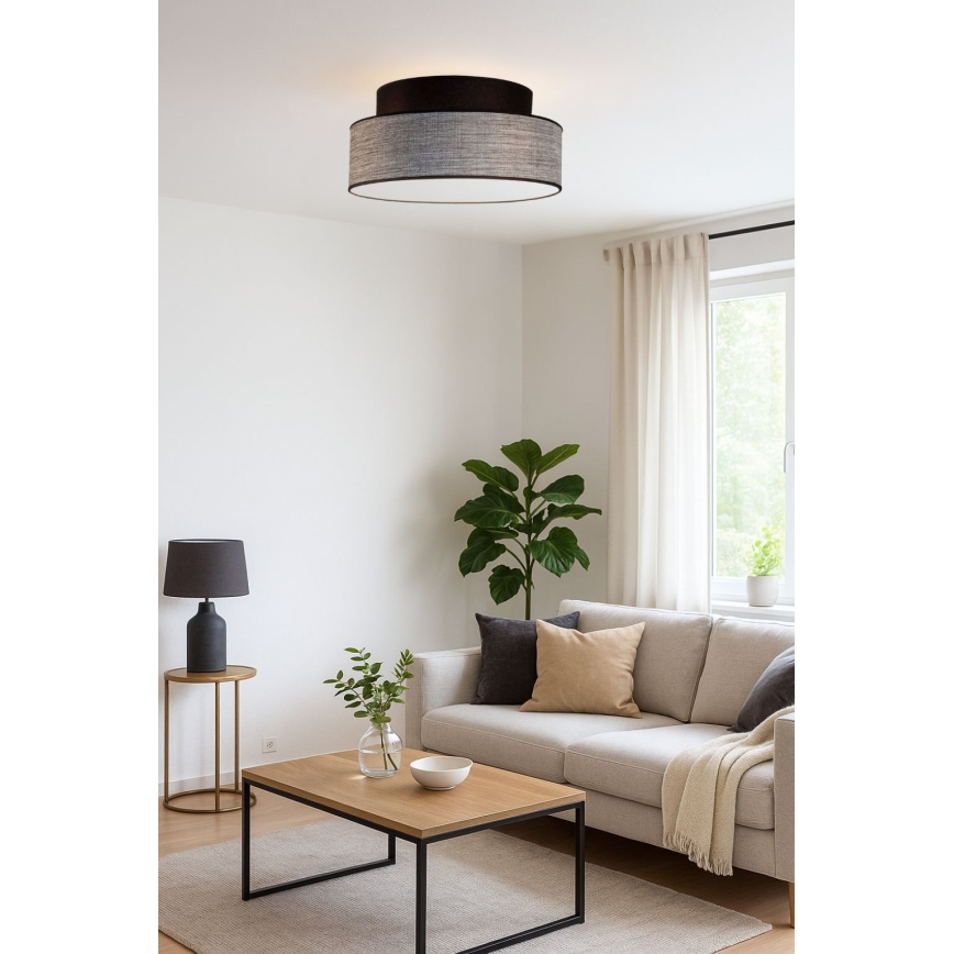 Stropní svítidlo GRACE 1xE27/60W/230V černá/šedá