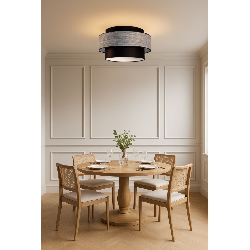 Stropní svítidlo GRACE 1xE27/60W/230V černá/šedá