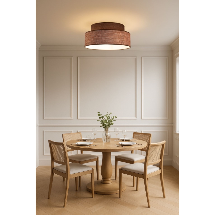 Stropní svítidlo GRACE 1xE27/60W/230V pr. 40 cm hnědá/béžová