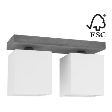 Stropní svítidlo GREAT 2xE27/25W/230V beton – FSC certifikováno