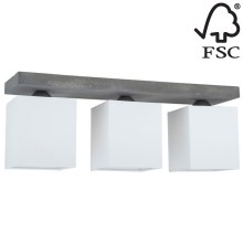 Stropní svítidlo GREAT 3xE27/25W/230V beton – FSC certifikováno