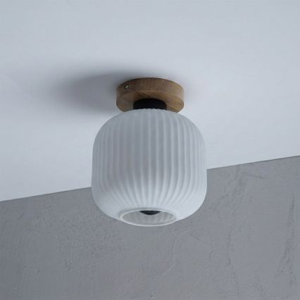 Stropní svítidlo HARMA WOOD 1xE27/15W/230V dub/bílá pr. 20 cm