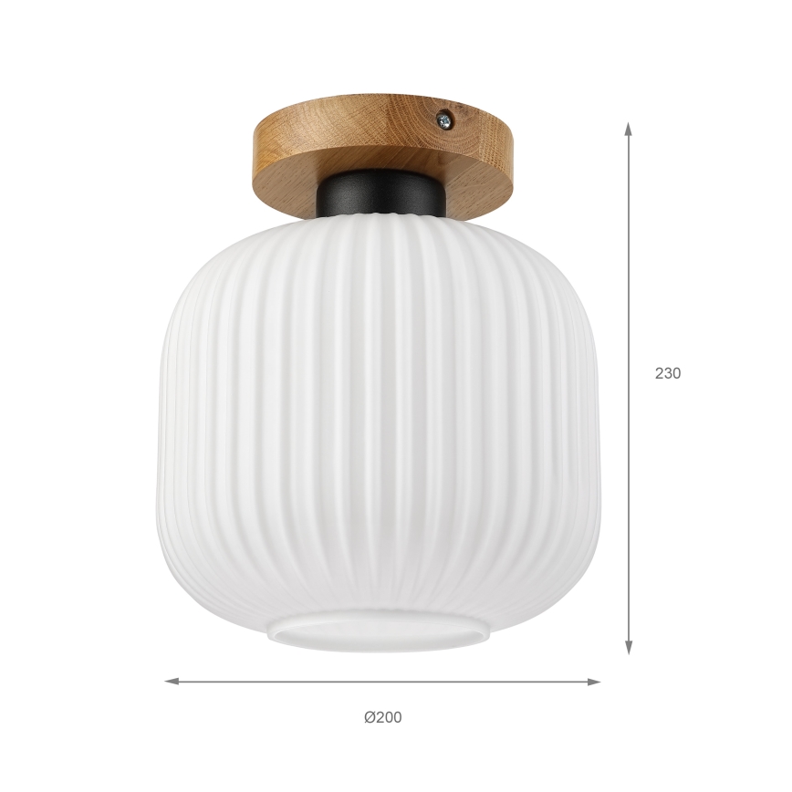 Stropní svítidlo HARMA WOOD 1xE27/15W/230V dub/bílá pr. 20 cm