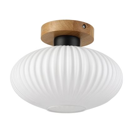 Stropní svítidlo HARMA WOOD 1xE27/15W/230V dub/bílá pr. 25 cm