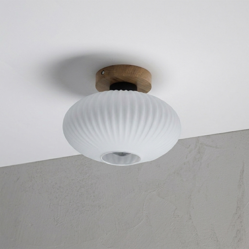 Stropní svítidlo HARMA WOOD 1xE27/15W/230V dub/bílá pr. 25 cm