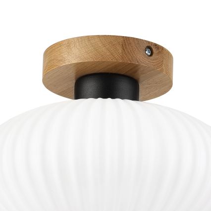 Stropní svítidlo HARMA WOOD 1xE27/15W/230V dub/bílá pr. 25 cm