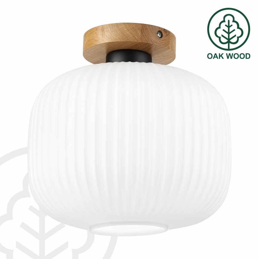 Stropní svítidlo HARMA WOOD 1xE27/15W/230V dub/bílá pr. 25 cm
