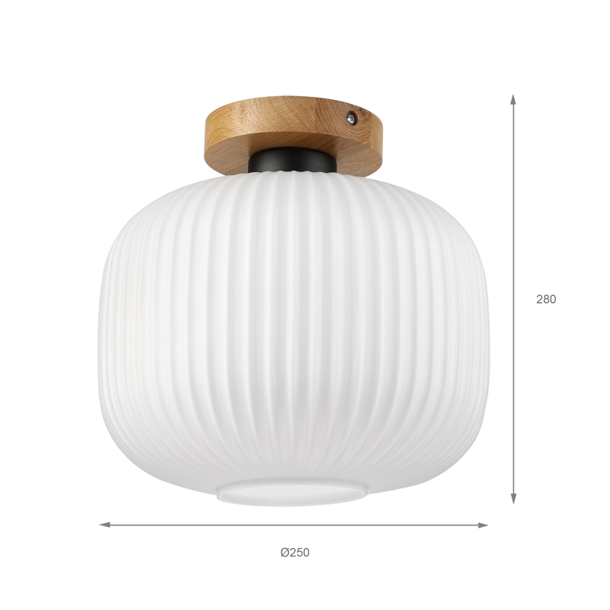 Stropní svítidlo HARMA WOOD 1xE27/15W/230V dub/bílá pr. 25 cm
