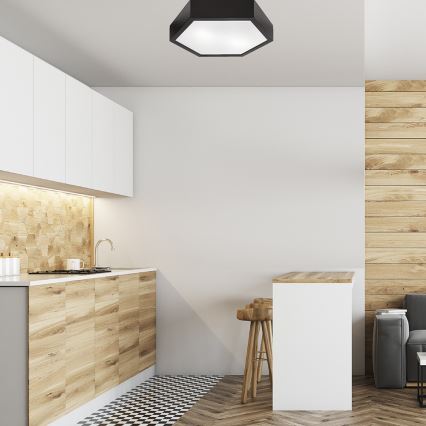 Stropní svítidlo HEX 2xE27/60W/230V pr. 43 cm borovice wenge