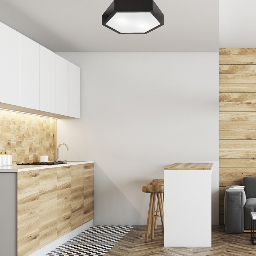 Stropní svítidlo HEX 2xE27/60W/230V pr. 43 cm borovice wenge
