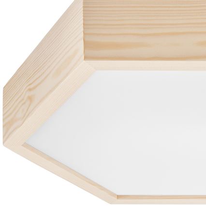 Stropní svítidlo HEX NATURAL 2xE27/60W/230V pr. 43 cm borovice