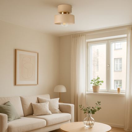 Stropní svítidlo IGNIA 1xE27/60W/230V béžová/zlatá