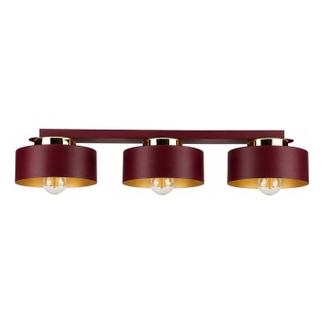 Stropní svítidlo IGNIA 3xE27/60W/230V vínová/zlatá