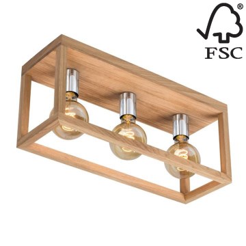 Stropní svítidlo KAGO 3xE27/60W/230V matný dub – FSC certifikováno