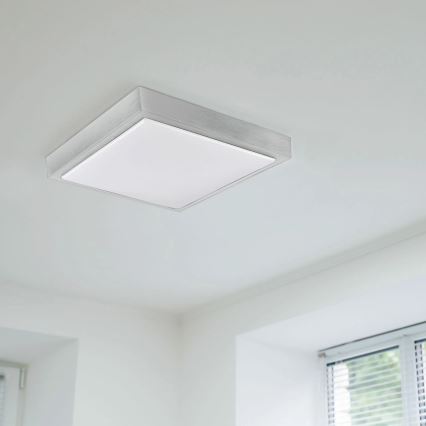 Stropní svítidlo KAZIMIERZ 2xE27/20W/230V 29,5x29,5 cm stříbrná
