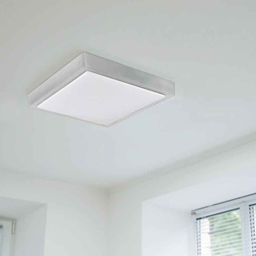 Stropní svítidlo KAZIMIERZ 2xE27/20W/230V 29,5x29,5 cm stříbrná